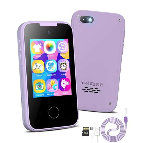 Teléfono inteligente de juguete Vimorg para niños y niñas de 6 a 8 años con tarjeta TF de 8 GB