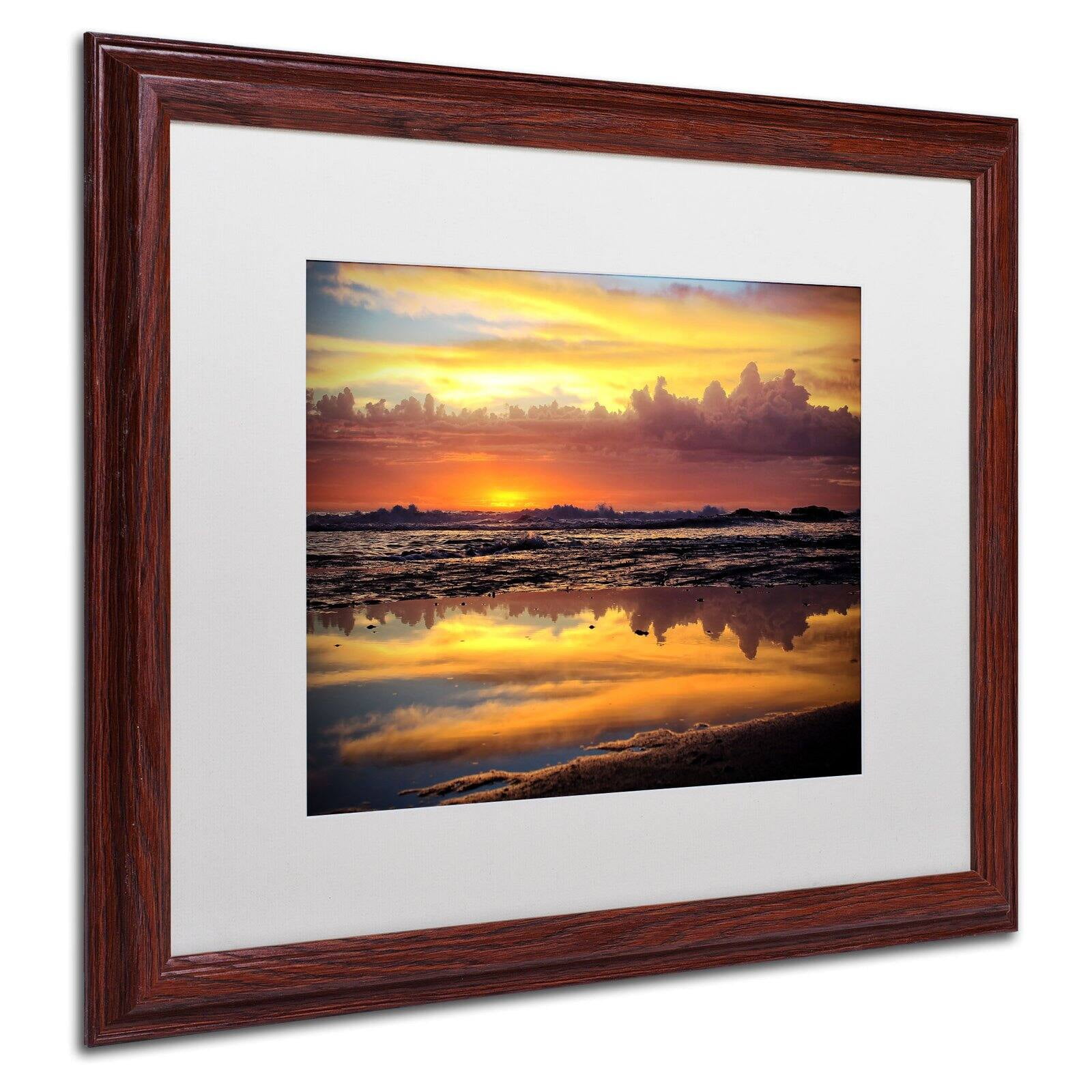 Trademark Fine Art "Morning Reflections" Canvas Art by Beata Czyzowska Young, White Matte, Wood Frame