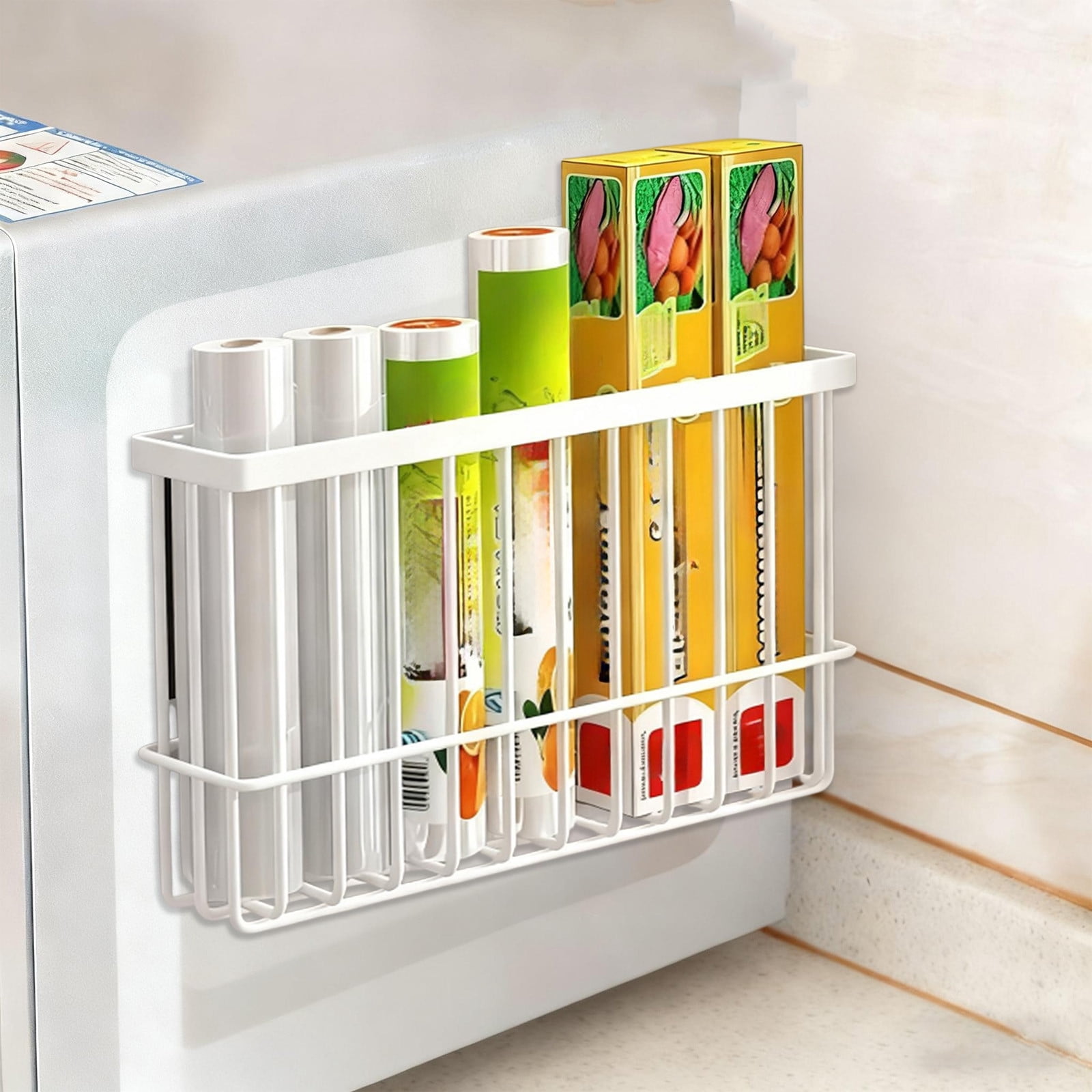 Tgbvmt Magnetic Basket Refrigerator Lint Collector Dryer Ball Storage Rack, Laundry Room Organizer for Home Storage, Suitable for Kitchens, Classrooms, Offices, Strong Magnet for Easy Installation