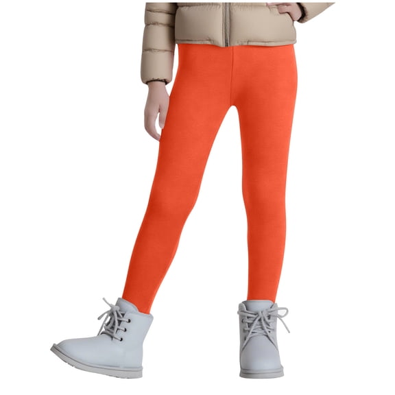 JSGEK Children Long Length Legging Pants Lightweight Breathable Elastic Waist Casual Wear Comfortable Fit Ideal for Active Play Sports Outdoor Activities Orange 12 Years