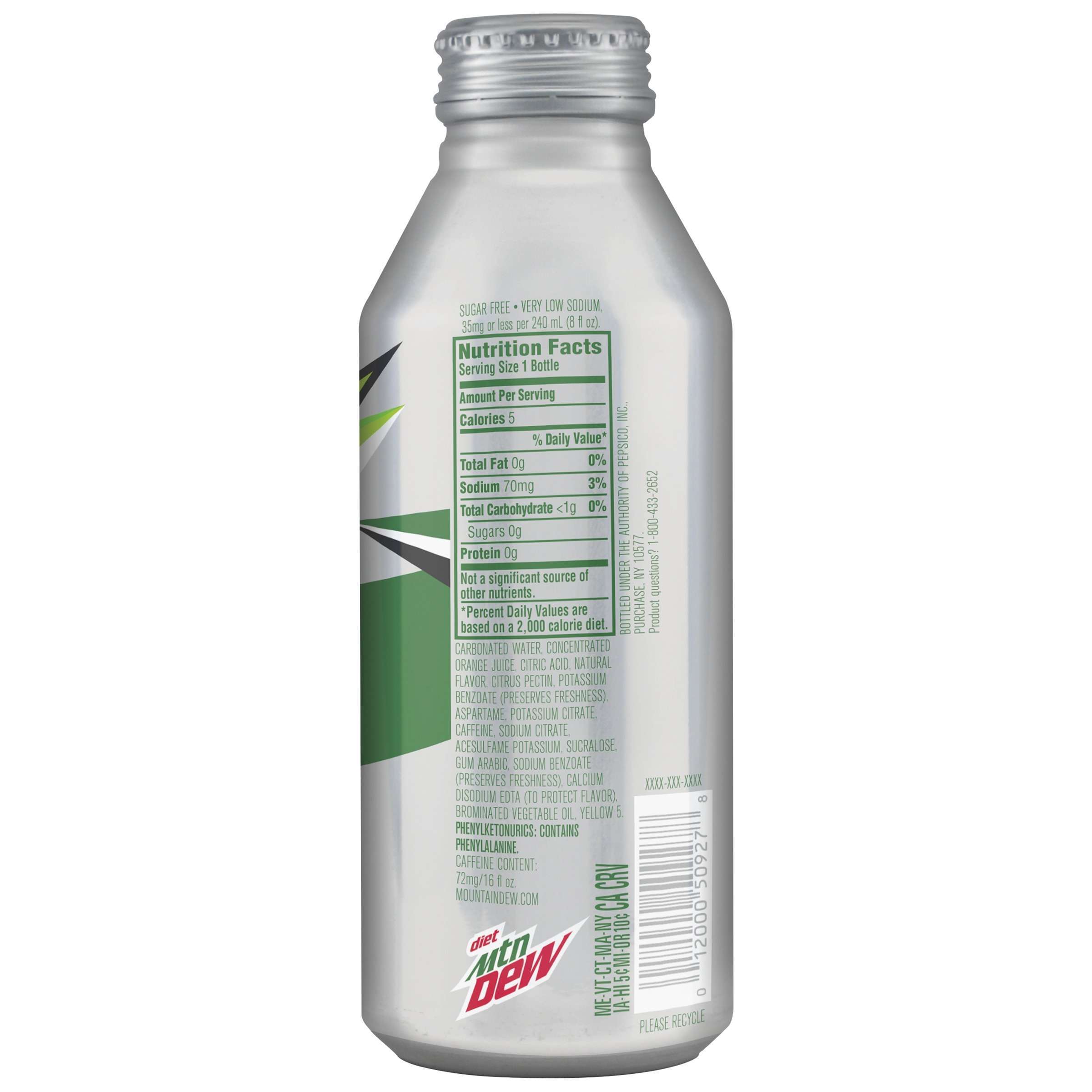 Mountain Dew 16 Oz Bottle Nutrition Facts Besto Blog