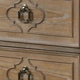 thumbnail image 3 of Lyla Nightstand w USB- 2 Drawers- Rustic Oak Solid Wood Frame- 30 Inch, 3 of 6