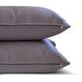 thumbnail image 5 of Funda de cojín lumbar de lujo HomeCentric, color morado ceniza, paquete de 2, 30 x 65 cm (12 x 26 pulgadas), funda de cojín rectangular lisa de satén, estilo moderno - Satén flameado morado ceniza, 5 of 5