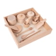 thumbnail image 1 of Contenedor sensorial de madera para niños, juguetes sensoriales Montessori, trabajo de transferencia interactivo con caja de madera, 14 Uds., 1 of 9