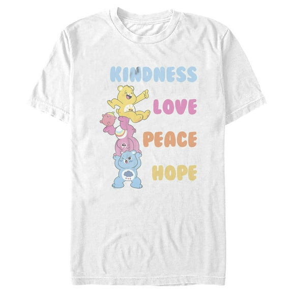 Men's Care Bears Kindness Love Peace Hope Bears Graphic Tee White X Large