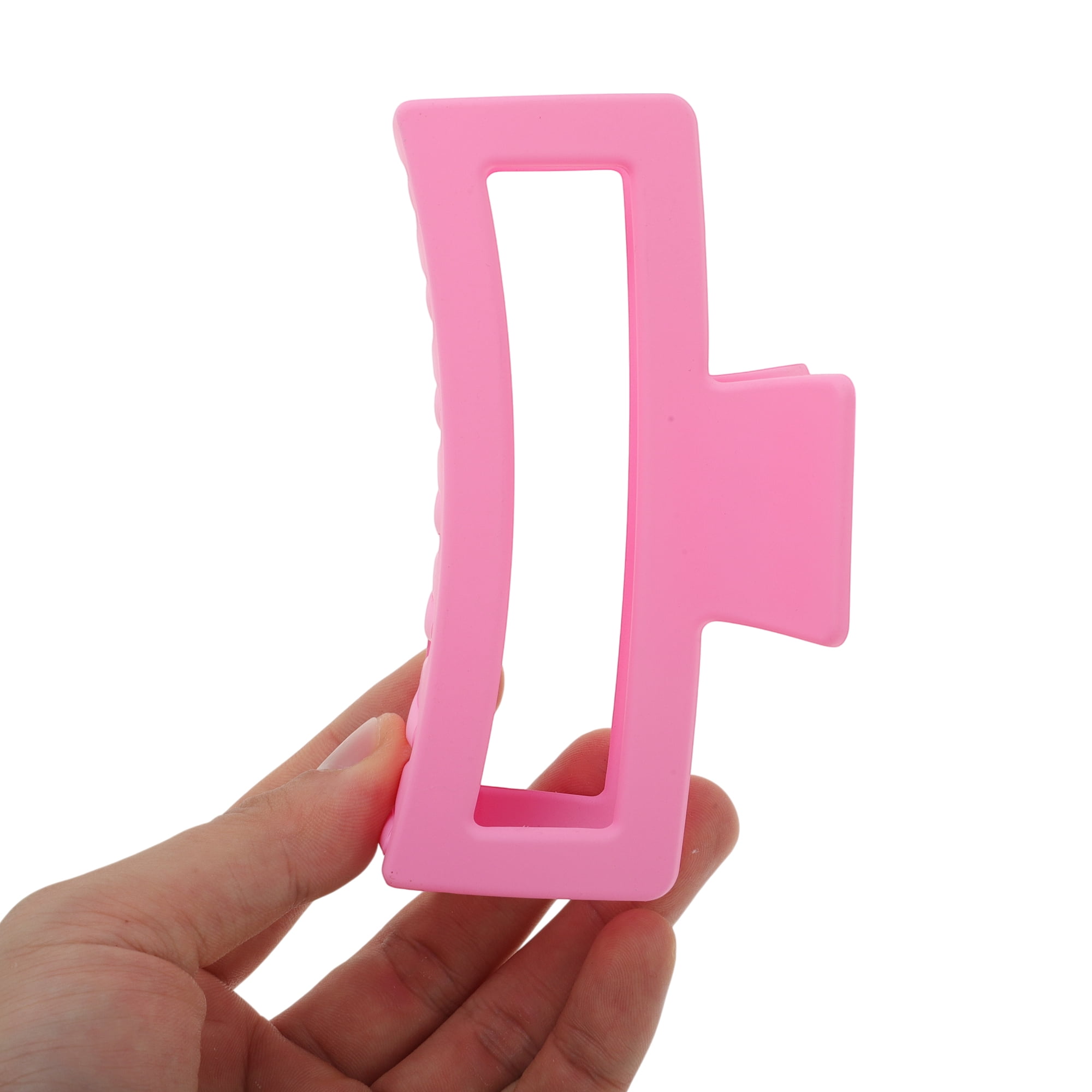 Unique Bargains Rectangle Frosted Hair Clips Home Decoration Daily Styling Dark Pink