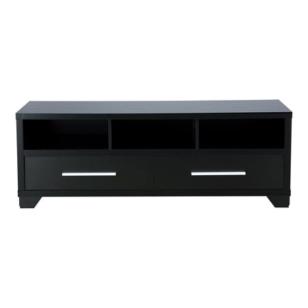 Furniture of America Porcardo Wood 2-Drawer 60 TV Stand in Black