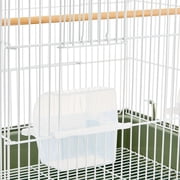 Vibrant Life Small Bird Cage with Perch, Plastic Hooded Cup & Tray for Parakeets & Finches, White