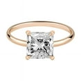 thumbnail image 3 of Cora Jewellery 2CT Princess Moissanite Hidden Halo Engagement Ring For Women, 14K Rose Gold, 3 of 5