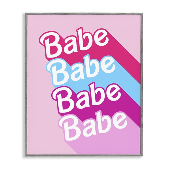 Stupell Industries Art Deco Babe Glam Words Gray Framed Giclee Art, 16 x 20, by Lil' Rue