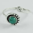thumbnail image 4 of Real 925 Sterling Silver, Blue Turquoise Natural Gemstone Round Ring, Statement Ring, Adjustable Ring, Teacher&nbsp;Gifts, Valentines Day Gifts For Women, December Birthstone (turquoise, 7), 4 of 6