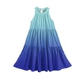 thumbnail image 5 of Abcomgle Girl's Summer Casual Dress Casual Halter Neck Sleeveless Midi Dress Gradient A-line Sundresses Holiday Swing Dresses 5-6 Years,Blue, 5 of 7