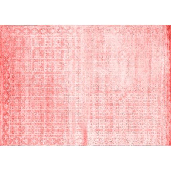 Ahgly Company Indoor Rectangle Abstract Red Contemporary Area Rugs, 7' x 10'