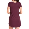 thumbnail image 4 of Miss Lavish London Short Sleeve T Shirt Dress For Women Casual Loose Fitting Jersey Dress Burgundy-XL, 4 of 6