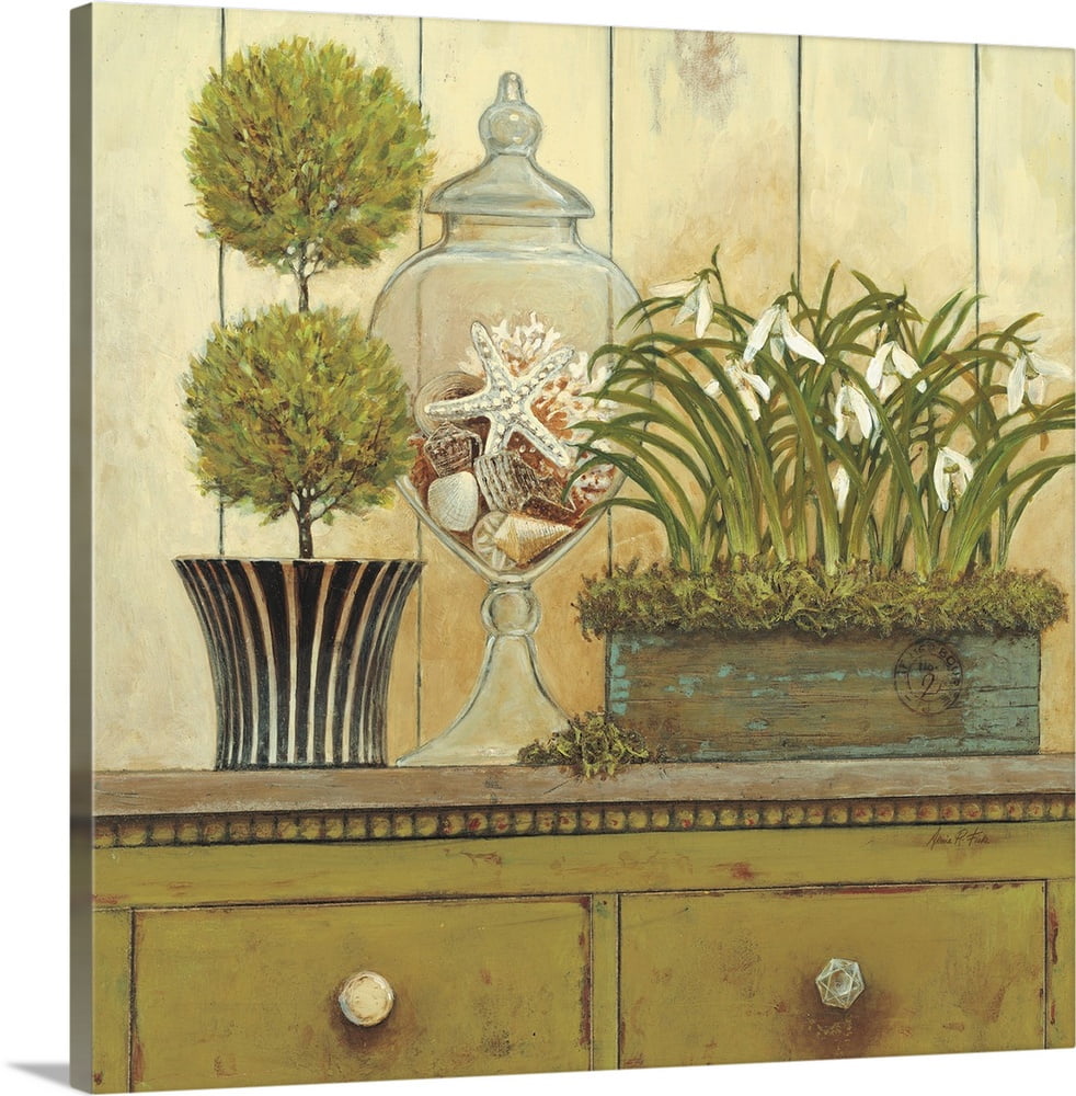 Great BIG Canvas | "Vintage Garden III" Canvas Wall Art - 16x16