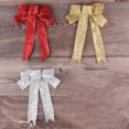 thumbnail image 4 of Set of 4 Christmas Bowknot Ribbons 23cm - Festive Holiday Decor for Tree Ornaments, Wrapping, and Seasonal Decorations, 4 of 7
