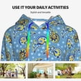 thumbnail image 4 of Uemuo Blue paisley pattern Pattern Women's Hoodie with Eye-catching Drawstrings- Casual Pullover Hoodie with Kangaroo Pocket, Stylish Hooded Sweatshirt-Large, 4 of 7