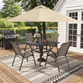 thumbnail image 2 of CHINNLUU Patio Dining Chairs Set of 4 Outdoor Stackable Dining Chairs for All Weather 330lbs Capacity Heavy Duty Metal Frame Patio Furniture for Backyard Garden Poolside (Brown), 2 of 12