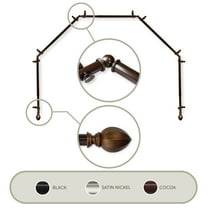 Baronet 13/16 inch 5-Sided Bay Window Curtain Rod 28-48" - Cocoa