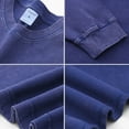 thumbnail image 4 of Men’s 100% Cotton Long-Sleeve T-Shirt – Heavyweight Washed Distressed Tee, Soft Pure Cotton Base Layer Top for Men & Women, 4 of 5