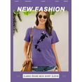 thumbnail image 2 of ZXSXSY Sea Turtle T-Shirts for Women Beach Graphic Tees Funny Animal Print Shirt Casual Vacation Tops, 2 of 6