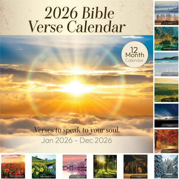 2026 Christian Wall Calendar, Bible Verse Calendar with Inspirational Scriptures, 12x12, Religious Christian Calendar for Men & Women, Faith & Jesus Quotes, Catholic Gifts, Wall Calendar