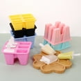 thumbnail image 5 of Kids Ice Pop Molds with Sticks, 5 Color Food Grade Silicone Tray, Easy Release DIY Maker, 5 of 6