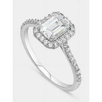 1.50 CT Emerald Cut Ring White Gold Engagement Ring Moissanite Diamond Birthday Gift for Sister