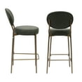 thumbnail image 6 of 30" Counter Height Bar Stools Set of 2, Modern Faux Leather Barstools with Golden Frame, Upholstered Kitchen Island Chairs with Metal Base Legs, Green, 6 of 9