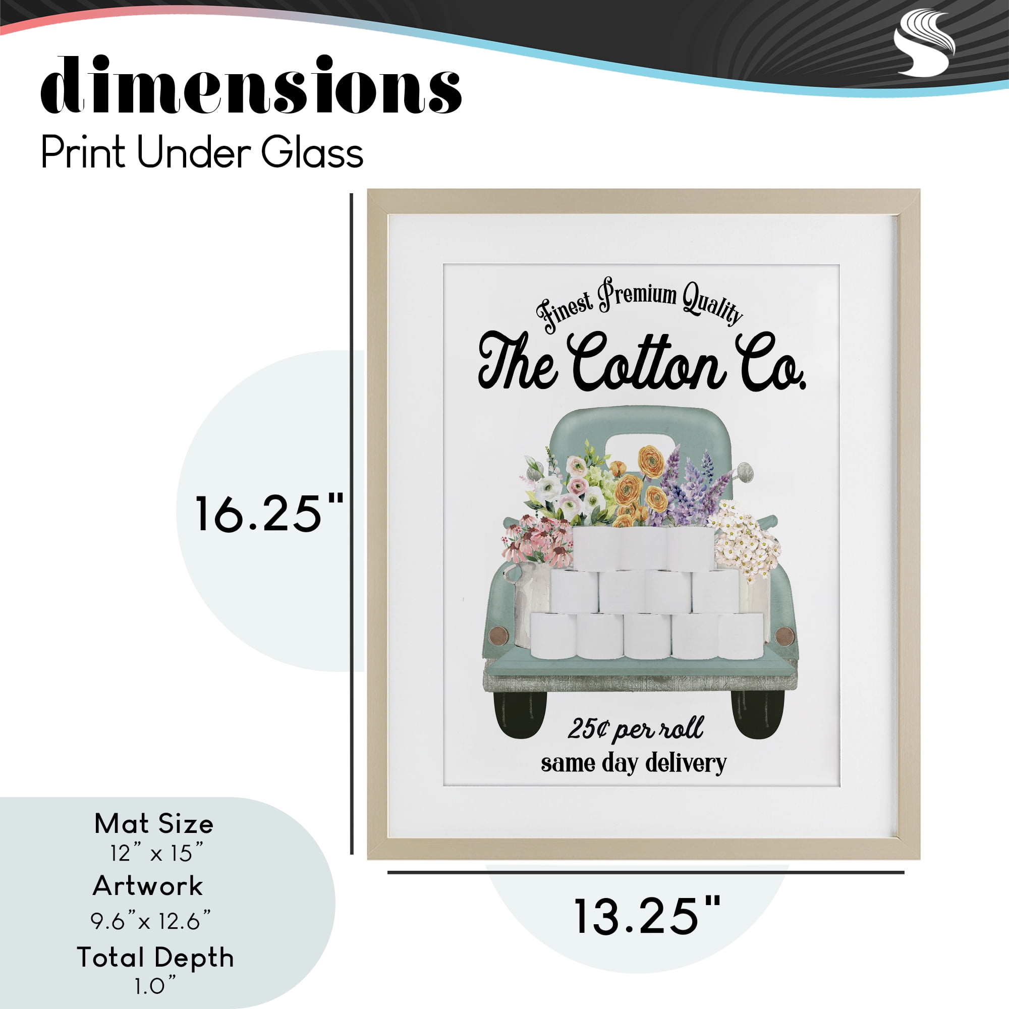 Toilet Paper Delivery Truck Birch Framed Print Under Glass, design by Lettered and Lined