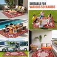 thumbnail image 4 of Red Boho Outdoor Rug for Patio/Deck/Porch, Non-Slip Large Area Rug 5 x 7 Ft, Multicolored Colorful Tainted Pattern Tribal Indoor Outdoor Rugs Washable Area Rugs, Reversible Camping Rug Carpet Runner, 4 of 8
