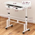 thumbnail image 4 of Height Adjustable Standing Desk with 2 Drawers, Small Sit Stand Up Desk with Wheels, Portable Rolling Desk for Walking Pad Treadmill, Computer Office, Adjustable 31.5"-43.3", White, Upgraded Stable, 4 of 9