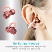 MEE audio Pebbles Air Open Ear True Wireless Earbuds: Earclip Headphones with Headset (Rose Gold)
