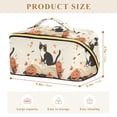 thumbnail image 4 of FORMRS Makeup Bag Travel Cosmetic Organizer for Women Fold Flat Zipper Pouch with Handle, Gray Cartoon Halloween Cat, 4 of 8