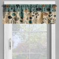 thumbnail image 2 of Floral Art Window Valance, Leaves and Flowers Dandelion on Rustic Farmhouse Back Pastel Tone, Curtain Valance for Kitchen Bedroom Decor with Rod Pocket, 54" X 18", Dark Cadet Blue Beige Tan, 2 of 6