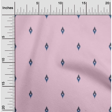 oneOone Cotton Cambric Fabric Small Motif Ikat Print Sewing Fabric BTY 56 Inch Wide