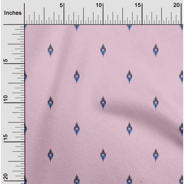 oneOone Silk Tabby Fabric Small Motif Ikat Print Fabric BTY 42 Inch Wide