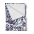 thumbnail image 2 of Paisley Soft Flannel Fleece Blanket, Blue and Purple Flowers Leaves Floral Pattern Bohemian Style Country Print, Cozy Plush for Indoor and Outdoor Use, 60" x 80", Purple White Blue, by Ambesonne, 2 of 5