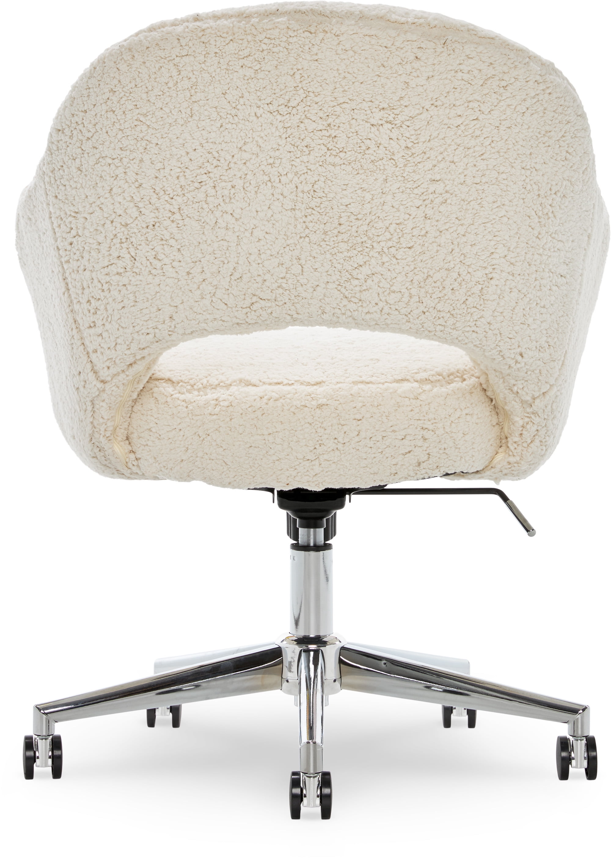 Serta Valetta Faux Shearling Mid Back Home Office Chair, 250 lb. Capacity, Cream