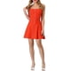 thumbnail image 1 of Vestido de Promoción Sin Mangas con Cremallera Expuesta para Mujeres Inspire Chic Mini A-Line Talla XL Naranja, 1 of 7