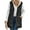 Black, variant on Women Long Puffer Vest: Fall Zip up Reversible Fleece Jacket Winter Warm Sleeveless Hooded Coat with Pockets