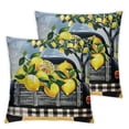 thumbnail image 2 of Nawypu Summer Lemon Decorative Pillow Covers Outdoor Lemon Flower Leaf Truck Buffalo Check Plaid Throw Pillow Case Home Sweet Home Cushion Cover for Sofa Couch,Set of 2, 2 of 6