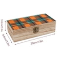 thumbnail image 2 of 7.9×2.3 In Wooden Boxes Durable Easy To Use Dustproof Prevent Slippery Delicate And Cabinet Orange And Blue Checkered Pattern, 2 of 8