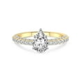 thumbnail image 3 of 3 Carat IGI Certified Pear Shape Lab Grown Diamond Engagement Ring | 14K Yellow Gold | Atria Secret Double Halo Lab Diamond Ring | FG-VS1-VS2 Quality Friendly Diamonds, 3 of 5