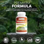 Best Naturals Vitamin A 7500mcg 180 Softgels for Healthy Vision and Immune System