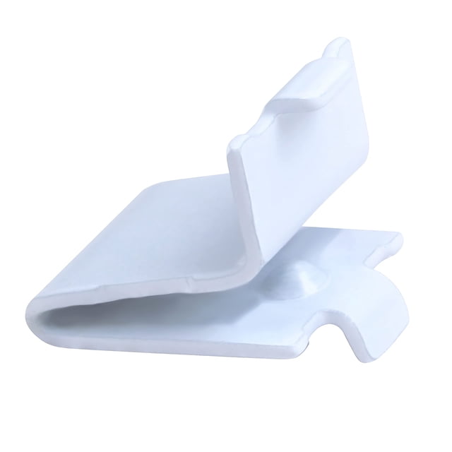 Clips de soporte para estantes Rok, paquete de 20, acero ajustable, blanco