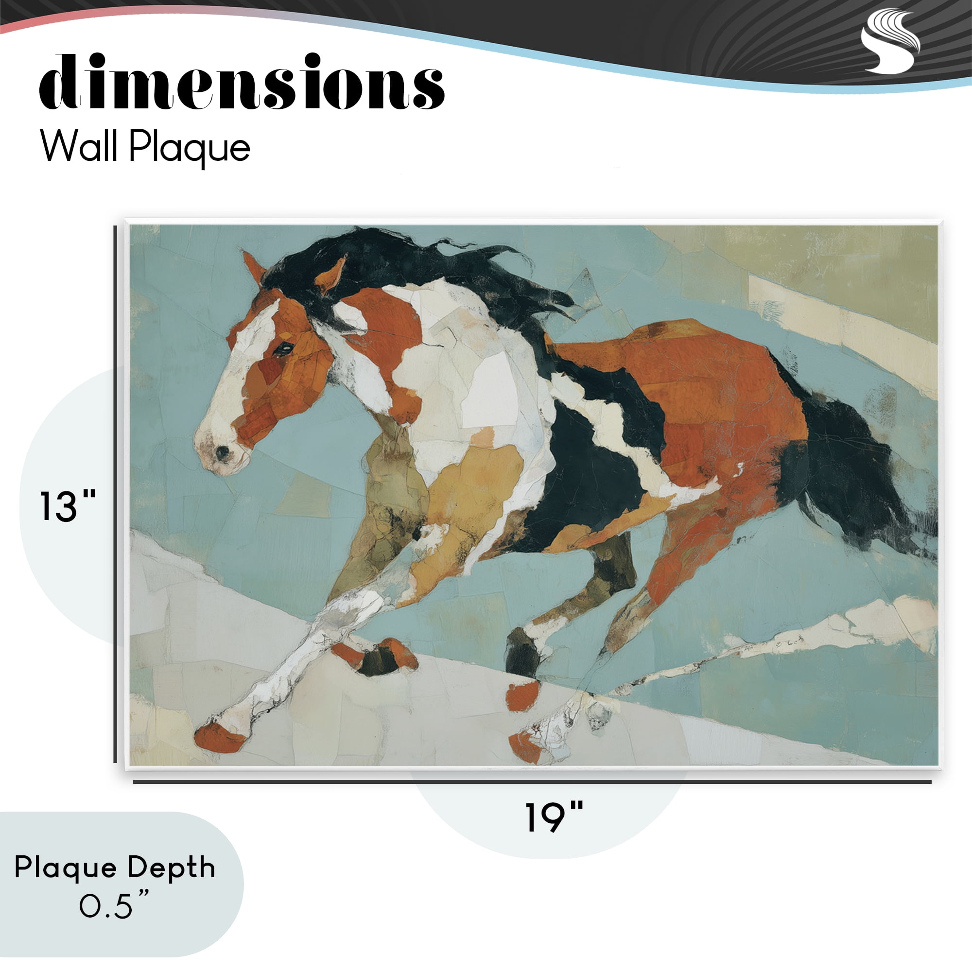Stupell Industries Paint Horse in Motion Wall Plaque Art, design by Chromatic Storm Studio