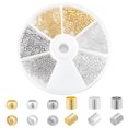 thumbnail image 1 of 600Pcs 6 Style Brass Beads Rondelle & Tube Mixed Color 2x1.3~2mm Hole: 1~1.5mm 100pcs/style, 1 of 5