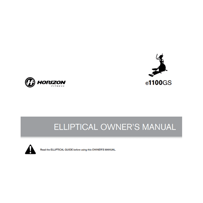 Owner Manual 1000102983 Works W Vision Fitness E1100GS EX58 EX68 EX78 Elliptical Walmart