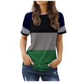 thumbnail image 1 of TSADFHJI Hauts Peplum pour Femmes Décontracté Mode Imprimé Col Rond Manches Courtes T-Shirt TTG Vert, 1 of 5